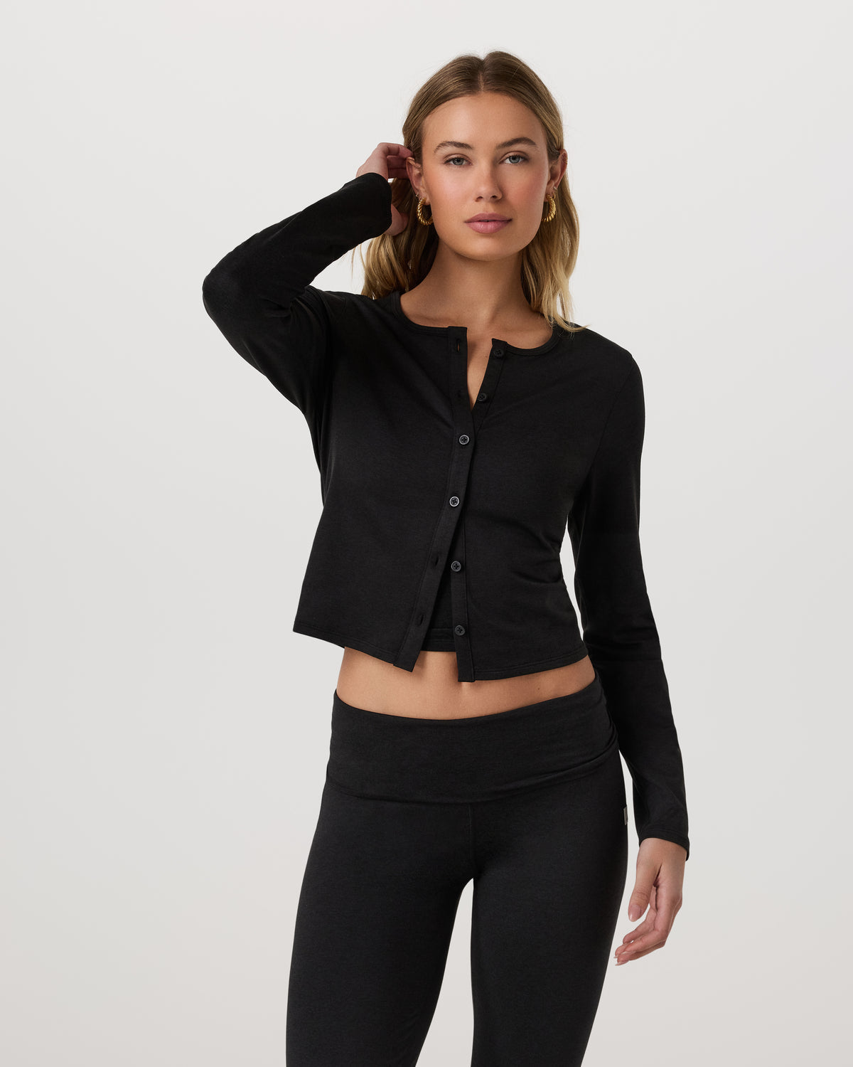 Halo Cardigan 2.0 Black Heather | Vuori For sale