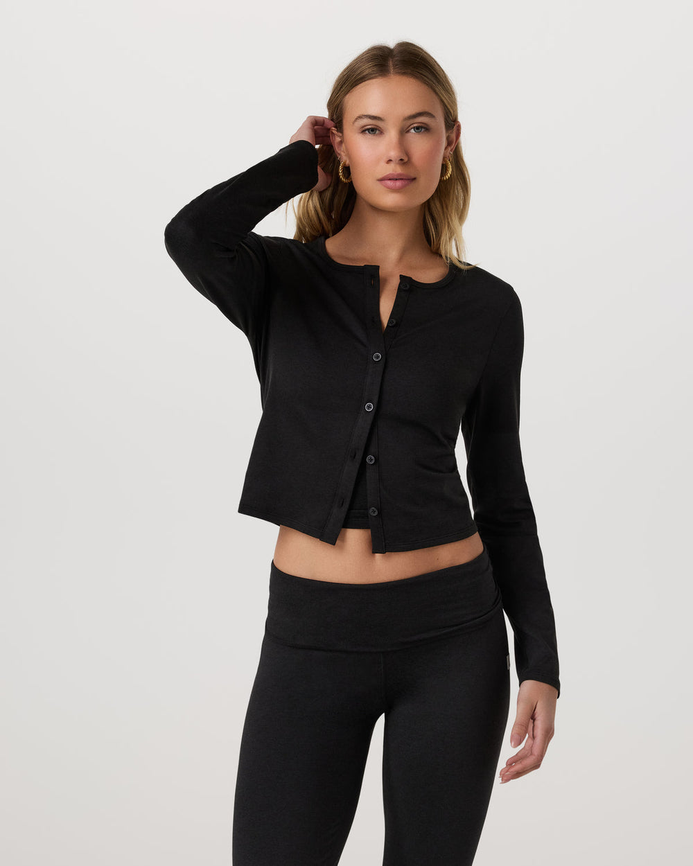 Halo Cardigan 2.0 Black Heather | Vuori For sale