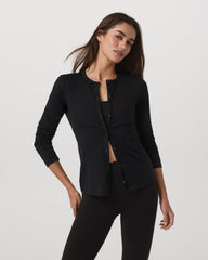 Women's Long Sleeve Halo Snap Cardigan Black Heather | Vuori Online