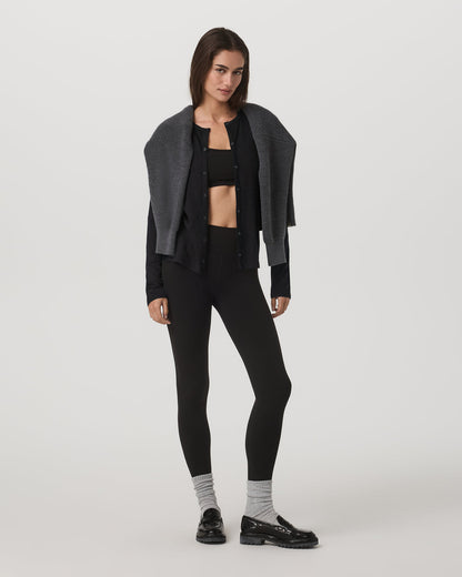 Women's Long Sleeve Halo Snap Cardigan Black Heather | Vuori Online
