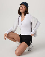 Long Sleeve Tuvalu Henley Women's White Shirt | Vuori
