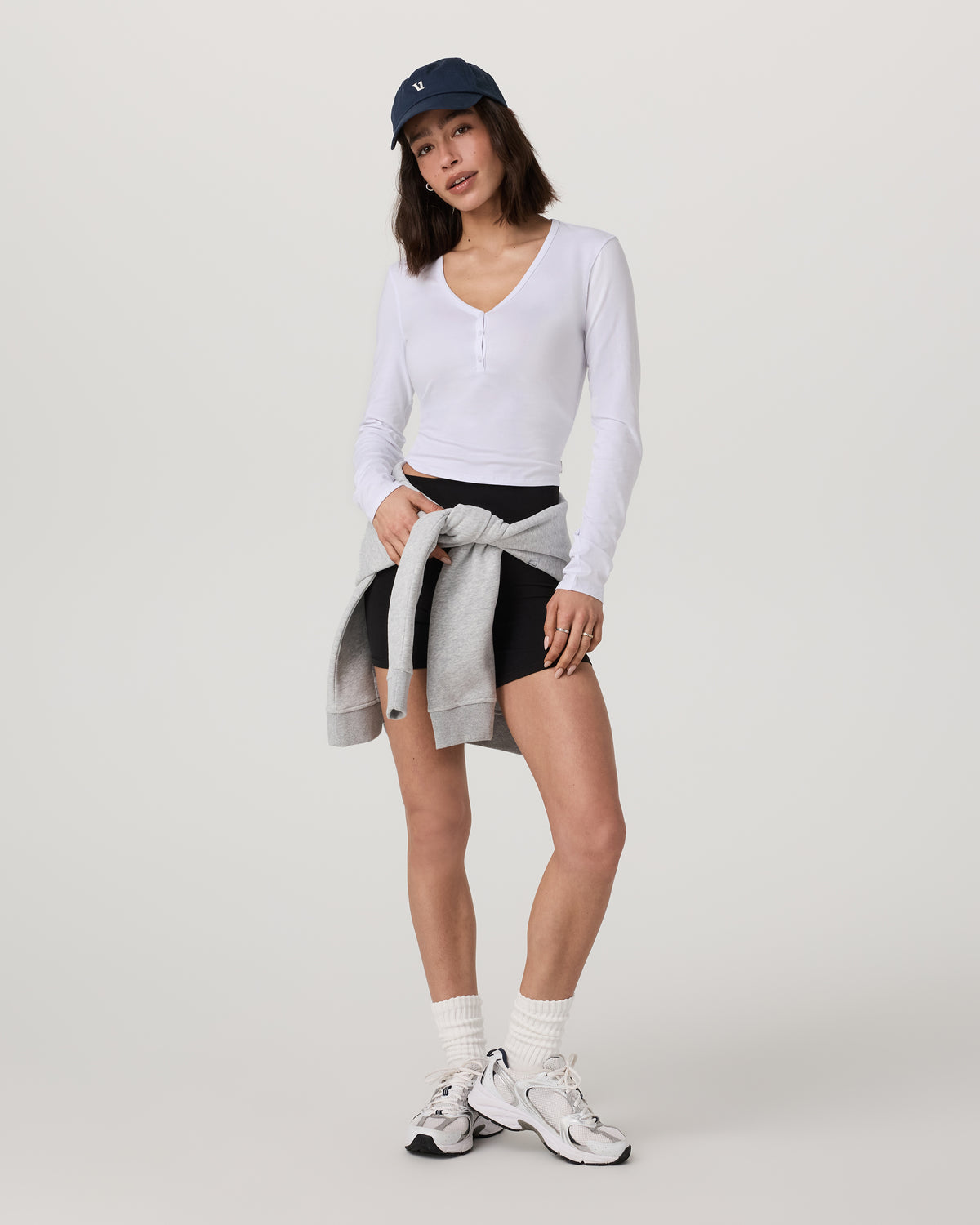 Long Sleeve Tuvalu Henley Women's White Shirt | Vuori