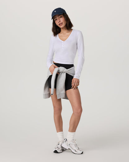 Long Sleeve Tuvalu Henley Women's White Shirt | Vuori