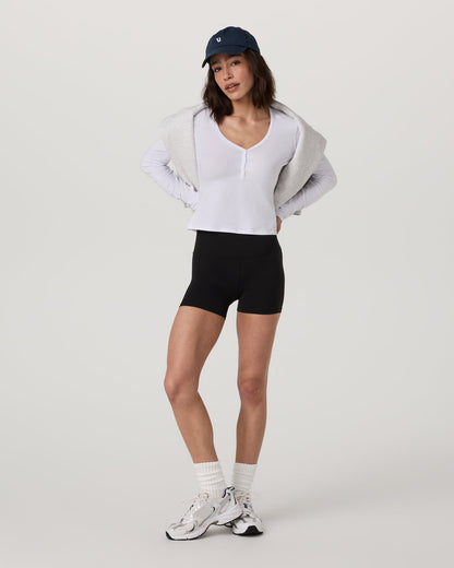 Long Sleeve Tuvalu Henley Women's White Shirt | Vuori