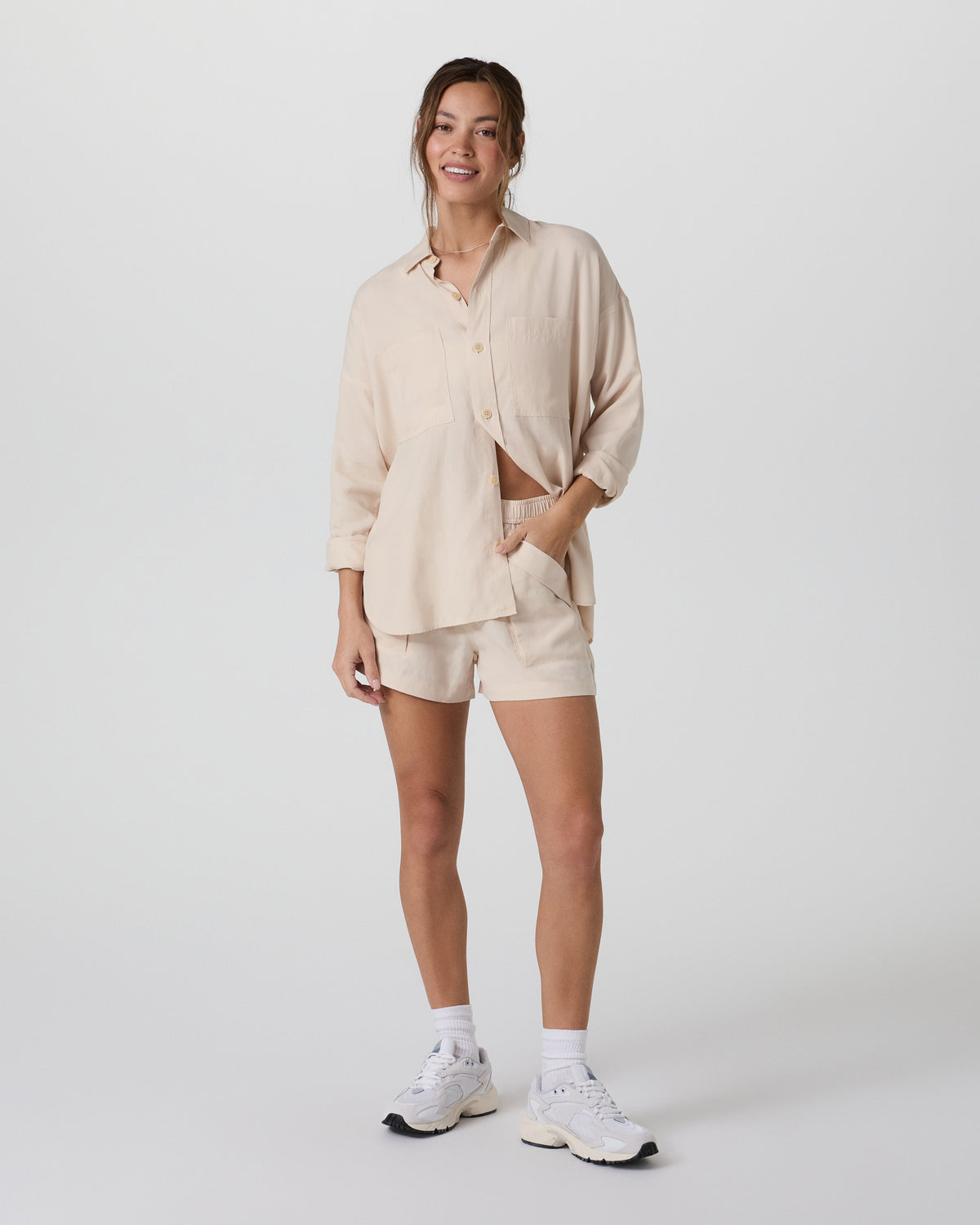 Trestles Twill Button Up Sand Dollar | Vuori On sale