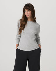 Long Sleeve Waffle Top Women's Light Heather Grey Tee | Vuori Online