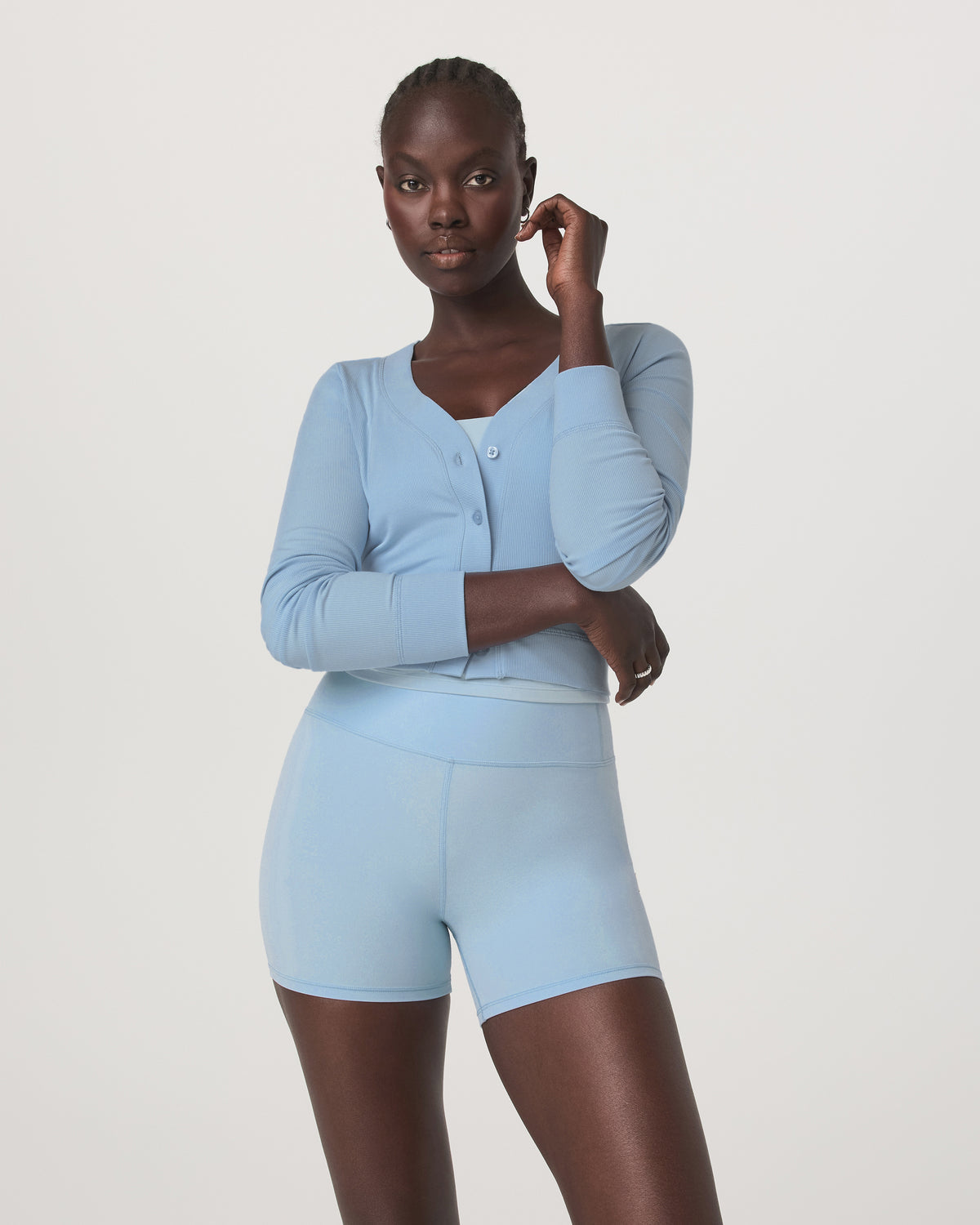 Long Sleeve Pose Mini Cardigan Women's Crystal Blue Top | Vuori Outlet