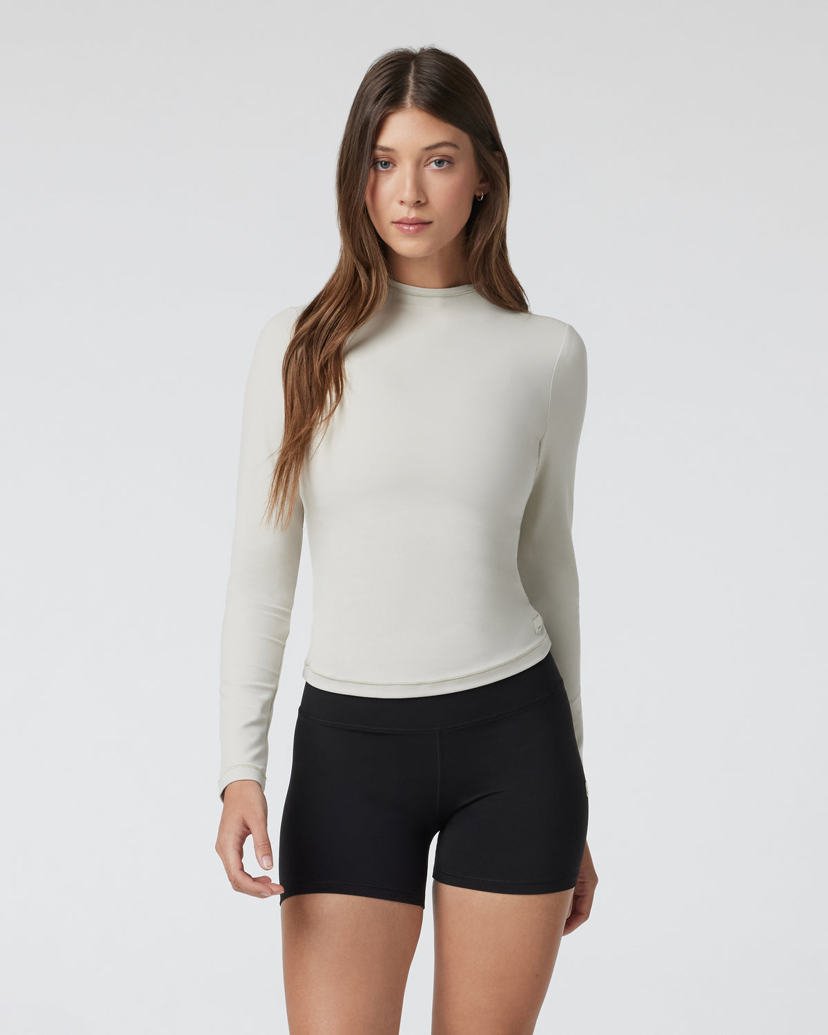 Vuori AllTheFeels Long Sleeve Mock Ecru | Vuori US