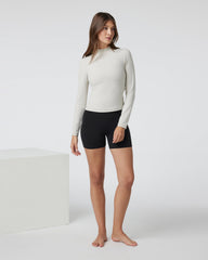Vuori AllTheFeels Long Sleeve Mock Ecru | Vuori US
