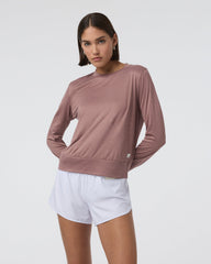 Daydream Crew Sedona Brown Heather Long Sleeve Top | Vuori Discount