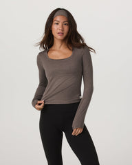 Women's Long Sleeve Halo Essential Scoop Chia Heather | Vuori Sale