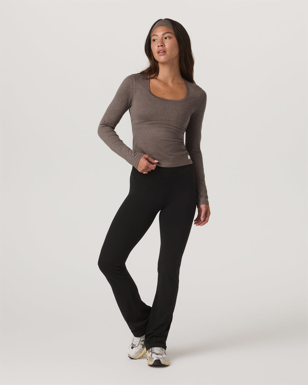Women's Long Sleeve Halo Essential Scoop Chia Heather | Vuori Sale