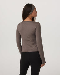 Women's Long Sleeve Halo Essential Scoop Chia Heather | Vuori Sale