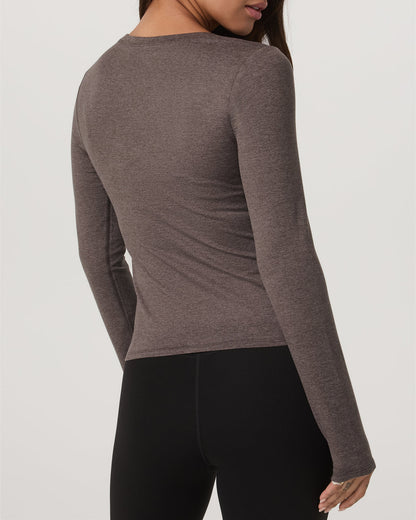 Women's Long Sleeve Halo Essential Scoop Chia Heather | Vuori Sale
