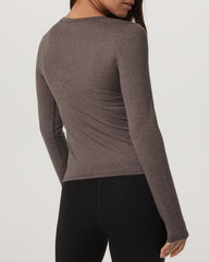 Women's Long Sleeve Halo Essential Scoop Chia Heather | Vuori Sale