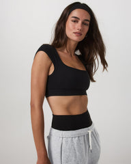 Vuori AllTheForm™ Short Sleeve Bra Women's Black Sports Bra | Vuori Online