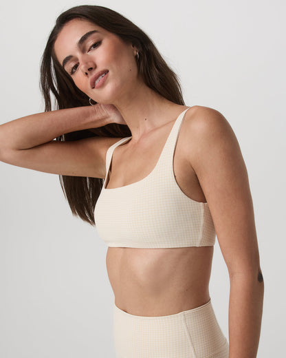 Micro Houndstooth Bra Women's Sports Bra in Natural | Vuori Discount