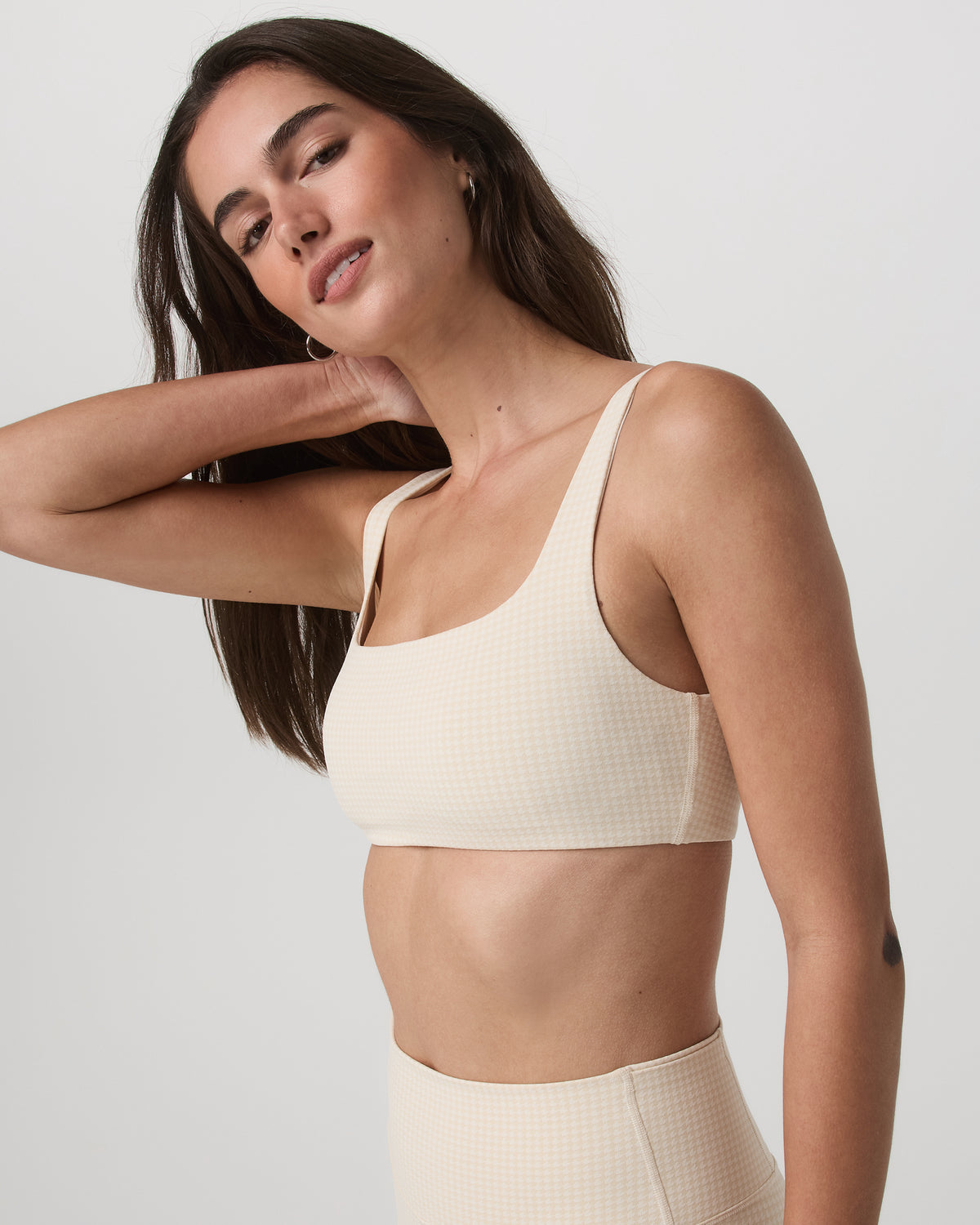 Micro Houndstooth Bra Women's Sports Bra in Natural | Vuori Discount
