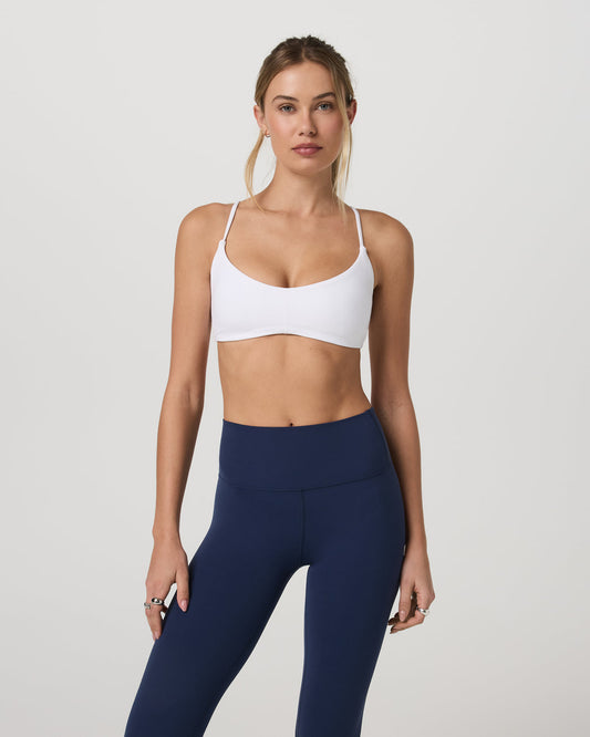 Vuori AllTheFeels™ Strappy Back Bra Women's White Sports Bra | Vuori Clothing