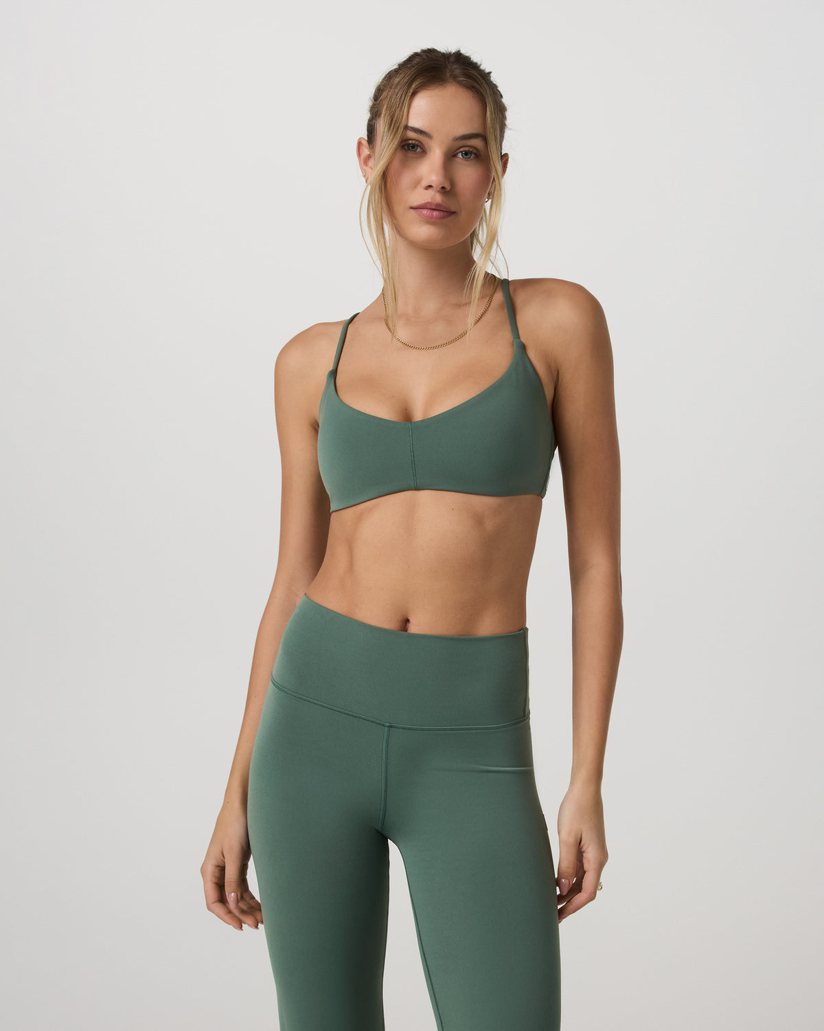 Vuori AllTheFeels™ Strappy Back Bra Women's Agate Green Bra | Vuori US