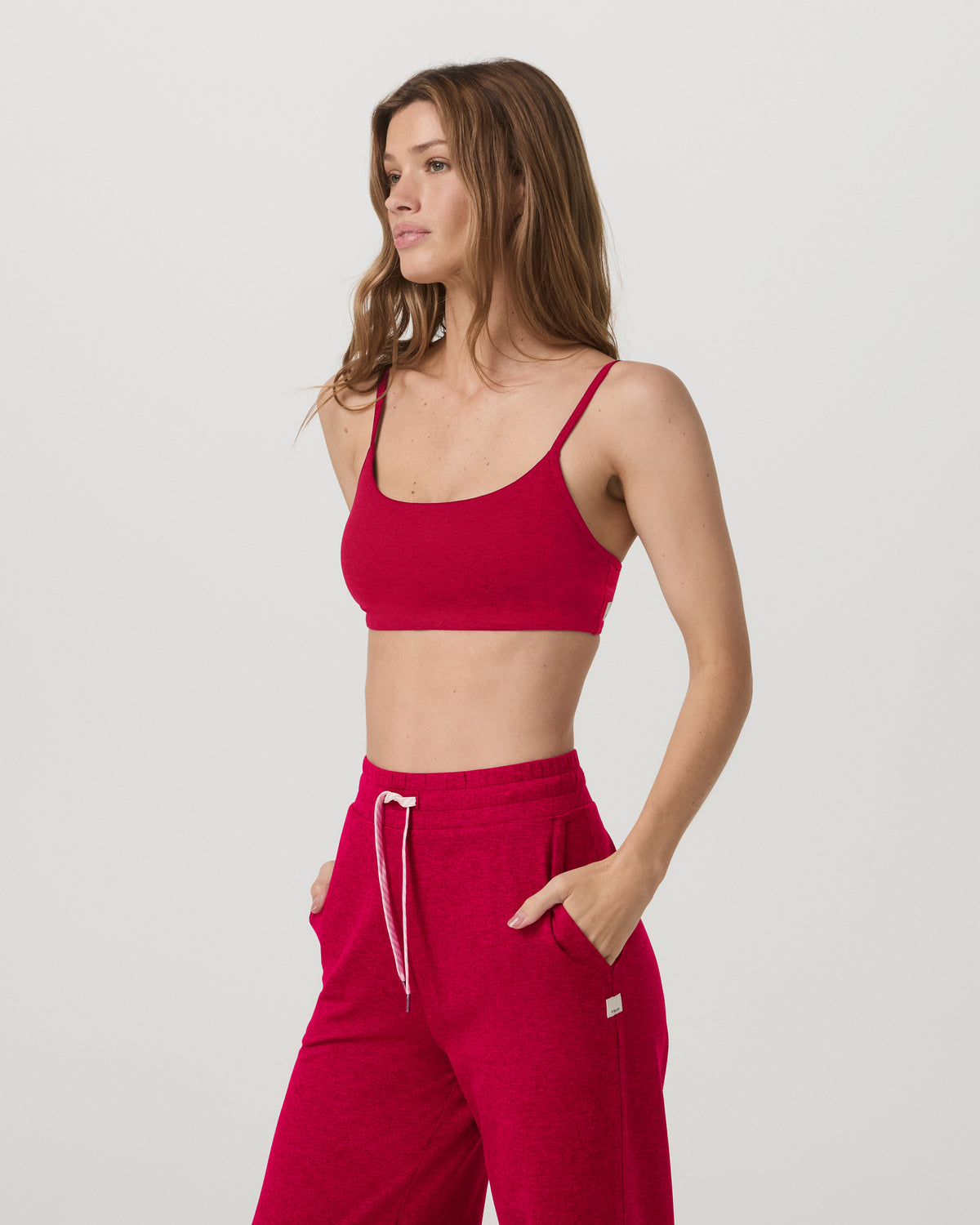 Halo Essential Bra Women's Strawberry Heather Sports Bra | Vuori Outlet
