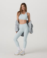 Elevation Racer Bra Women's Blue Haze Heather Sports Bra | Vuori Clothing
