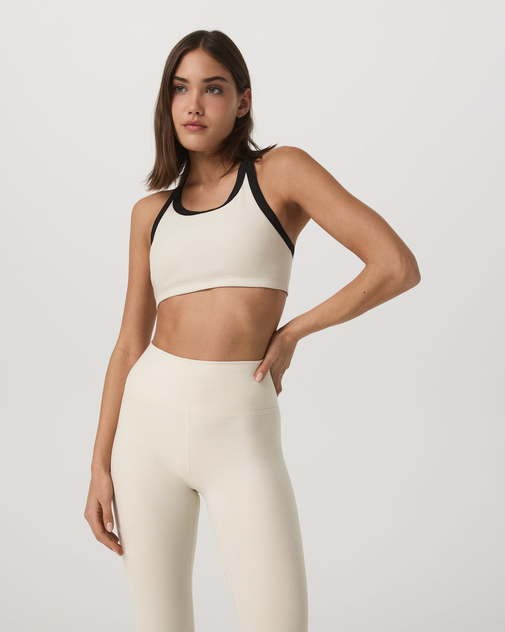 Elevation Racer Bra Women's Bone Heather Sports Bra | Vuori US