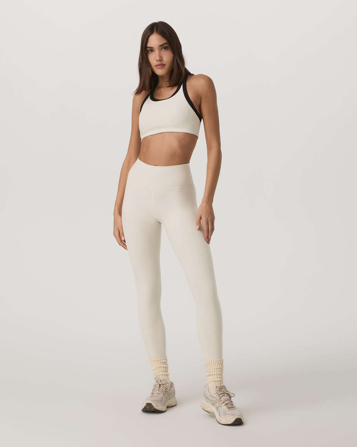 Elevation Racer Bra Women's Bone Heather Sports Bra | Vuori US