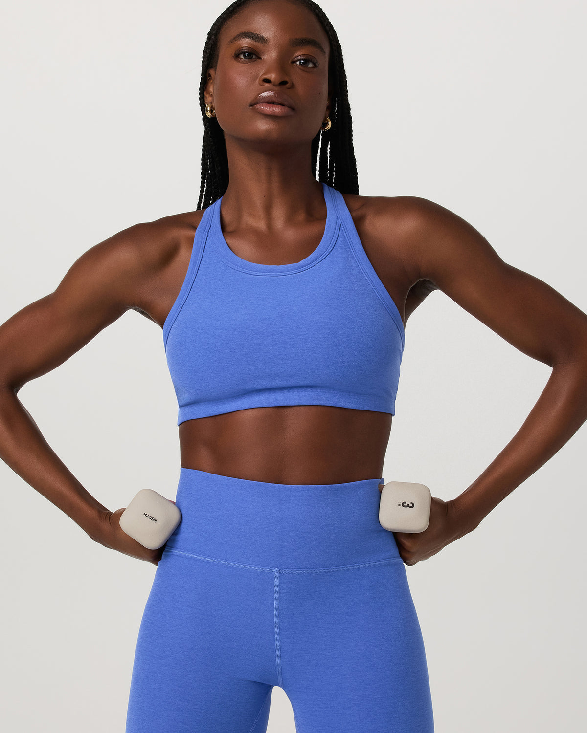 Elevation Racer Bra Women's Bright Iris Heather Sports Bra | Vuori