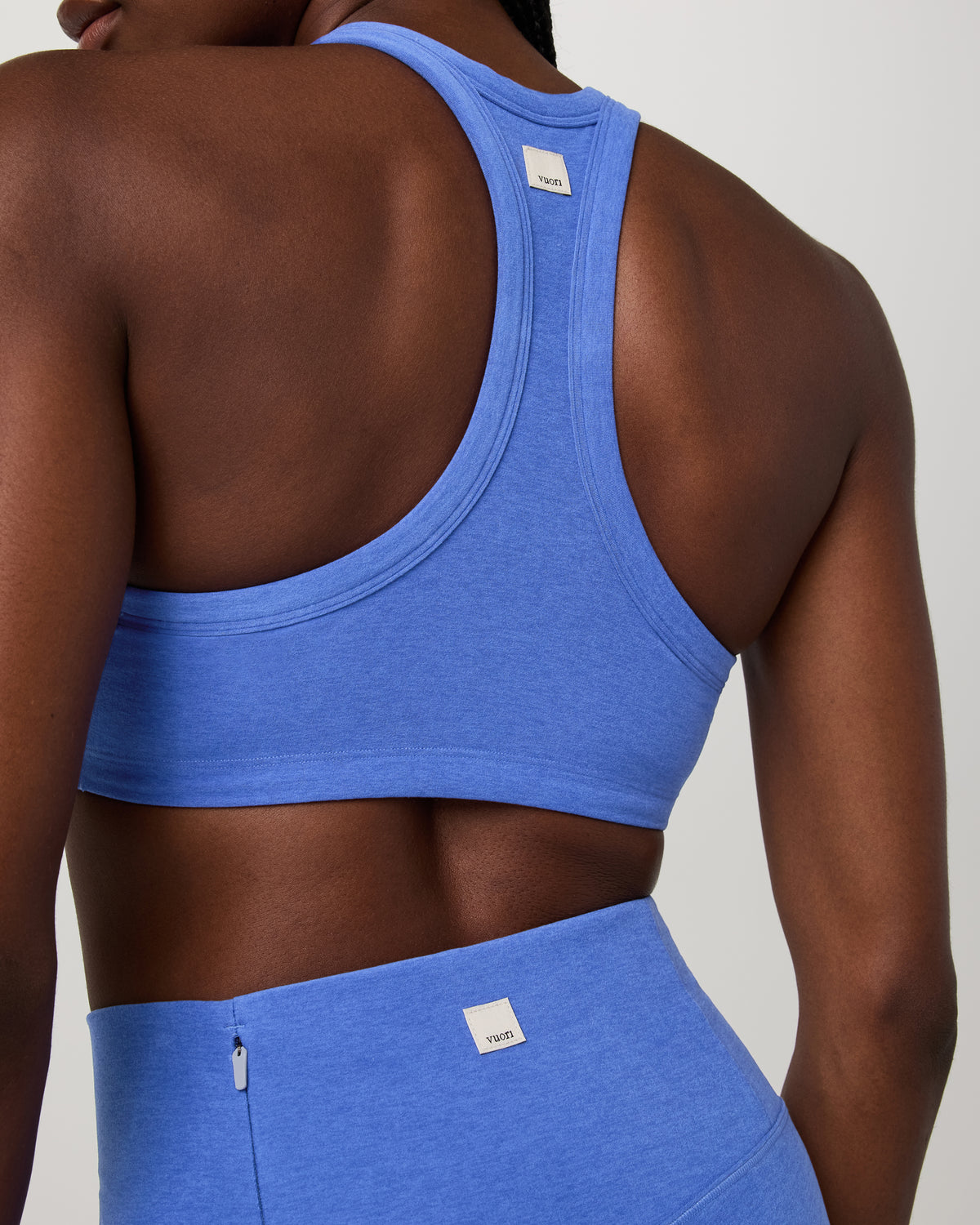 Elevation Racer Bra Women's Bright Iris Heather Sports Bra | Vuori