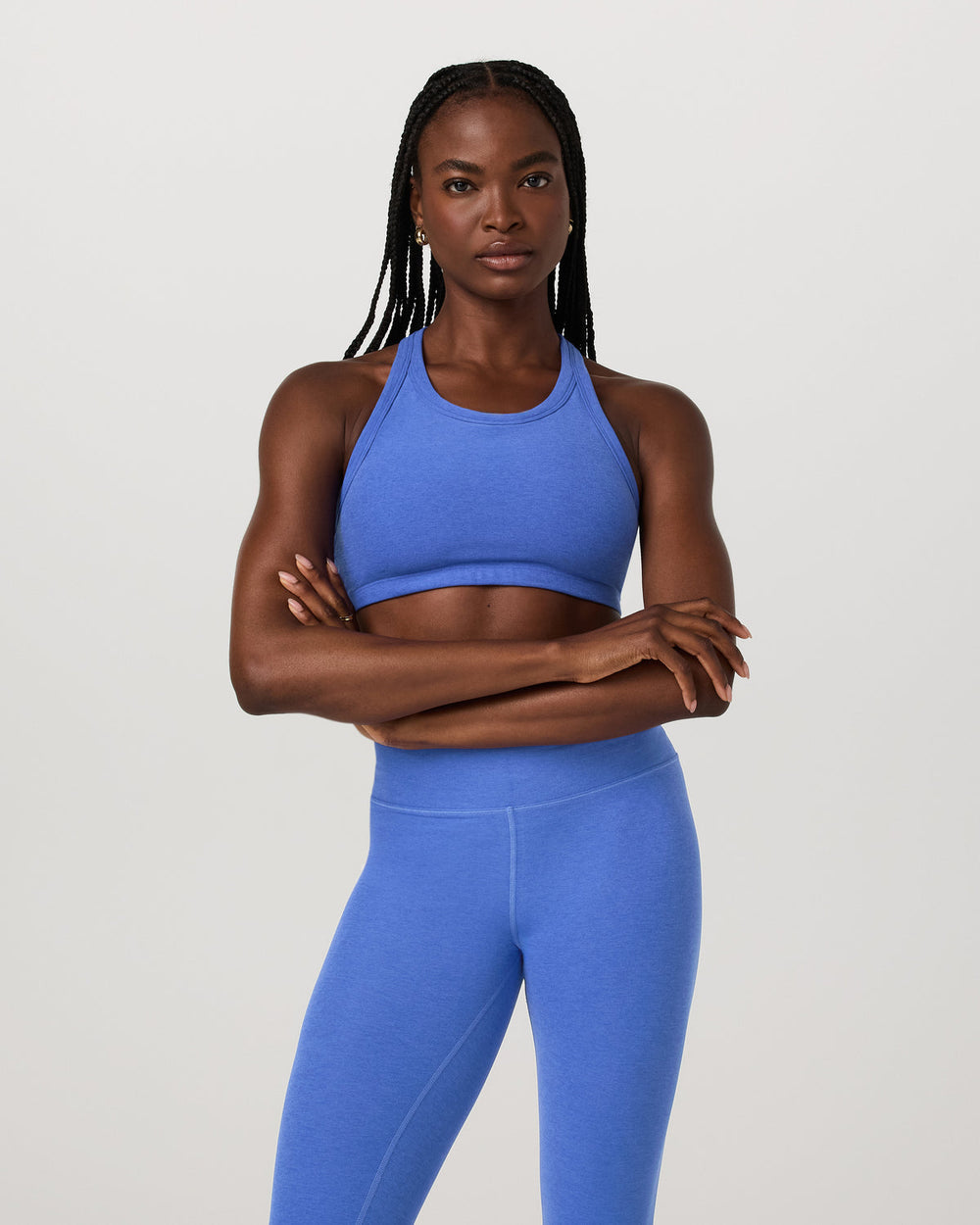 Elevation Racer Bra Women's Bright Iris Heather Sports Bra | Vuori