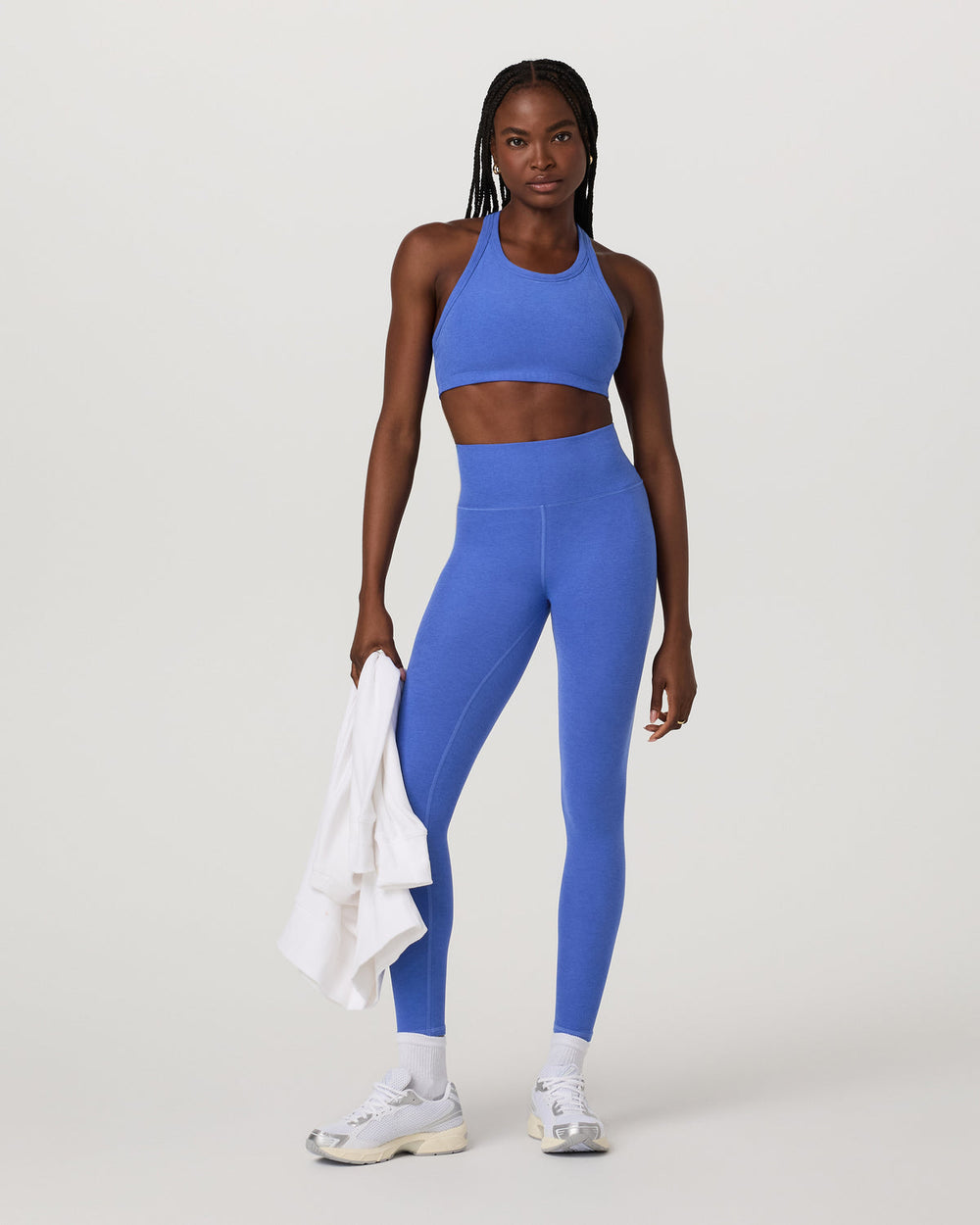 Elevation Racer Bra Women's Bright Iris Heather Sports Bra | Vuori