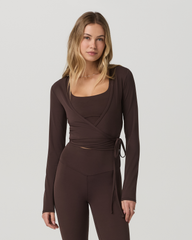 Vuori AllTheForm™ Wrap Top Women's French Roast Wrap Top | Vuori For sale