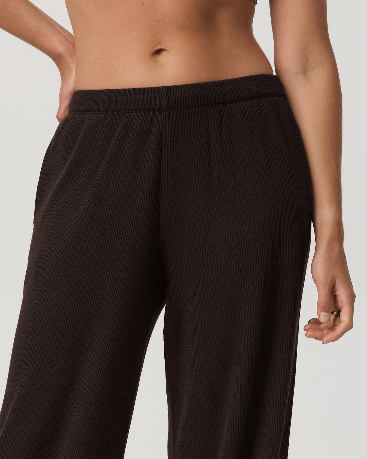 Waffle Wideleg Pant Women's Dark Java Waffle Knit Pants | Vuori
