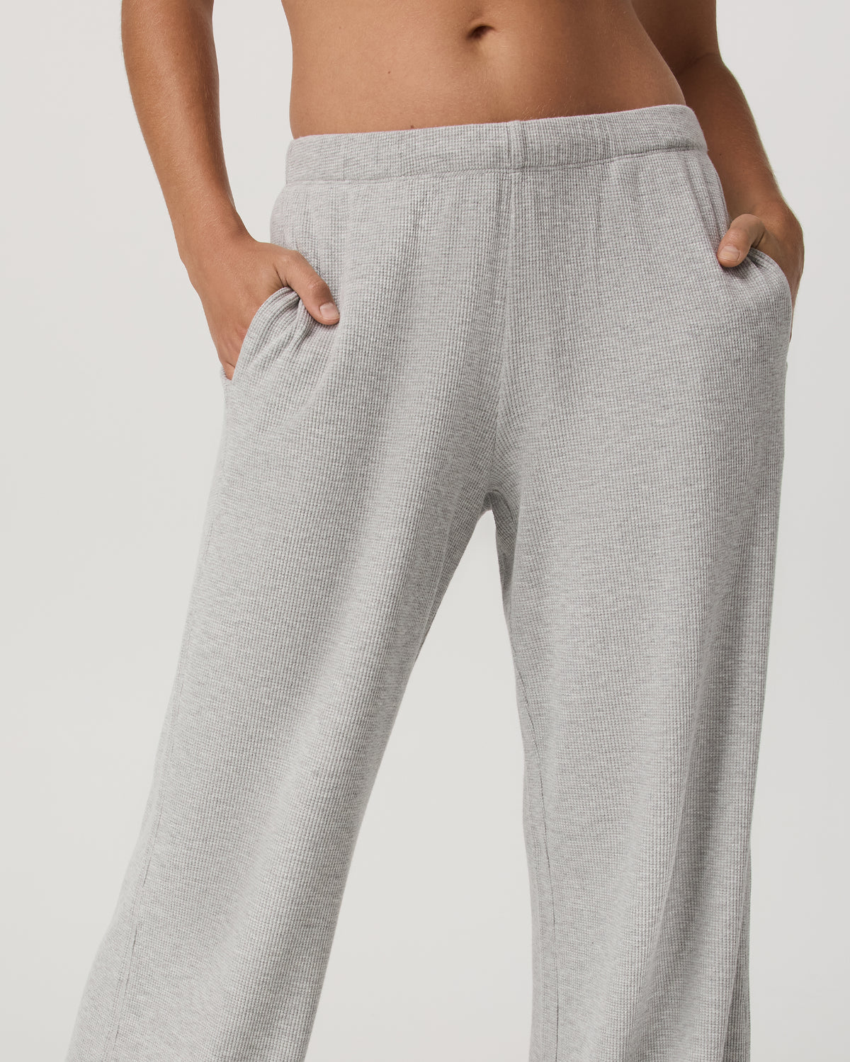 Waffle Wideleg Pant Women's Light Grey Waffle Knit Pants | Vuori Discount
