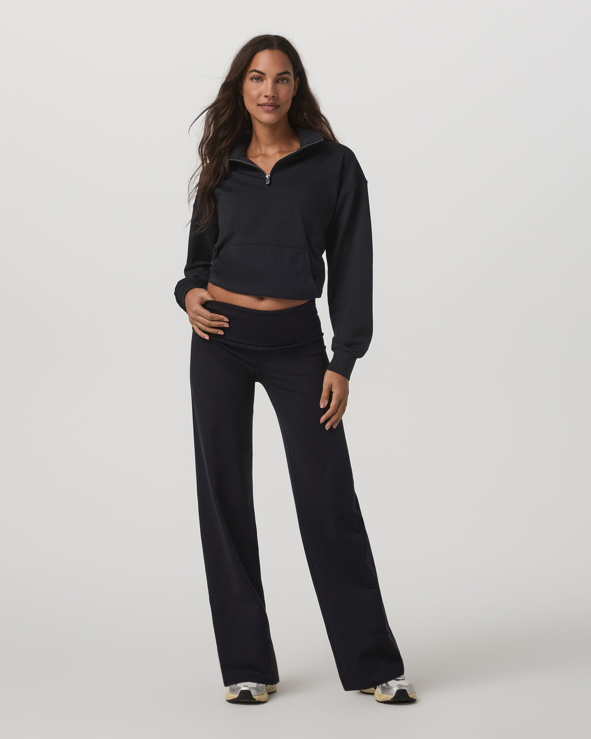 Granite Foldover Straight Leg Women's Black Heather Pant | Vuori Outlet