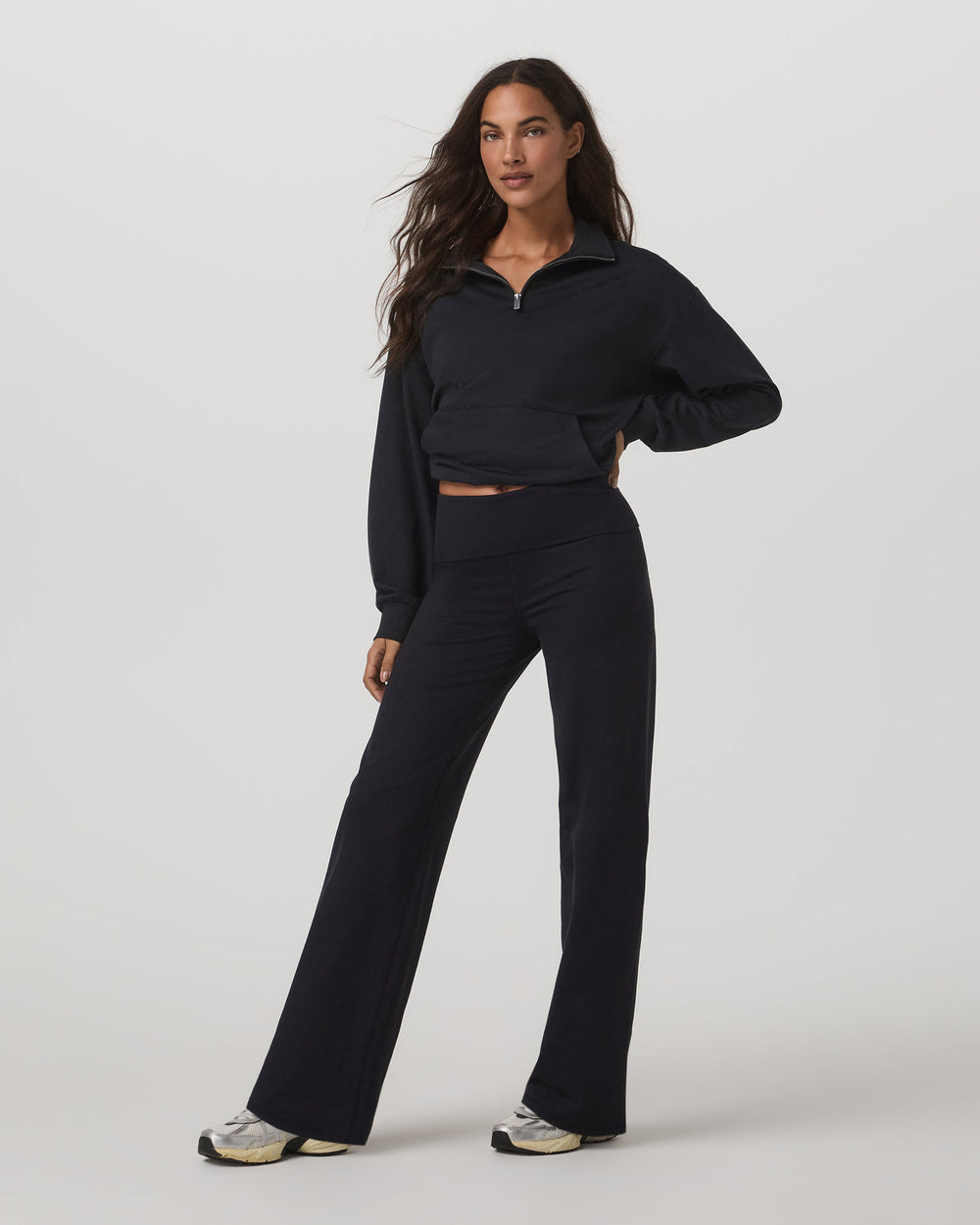Granite Foldover Straight Leg Women's Black Heather Pant | Vuori Outlet