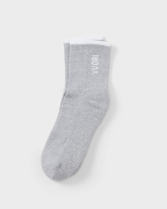 Half Crew Gripper Sock Light Heather Grey Grip | Vuori US