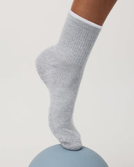 Half Crew Gripper Sock Light Heather Grey Grip | Vuori US