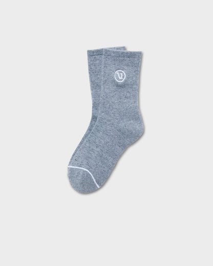 Half Crew Sock 2.0 Light Heather Grey Performance Socks | Vuori Clothing