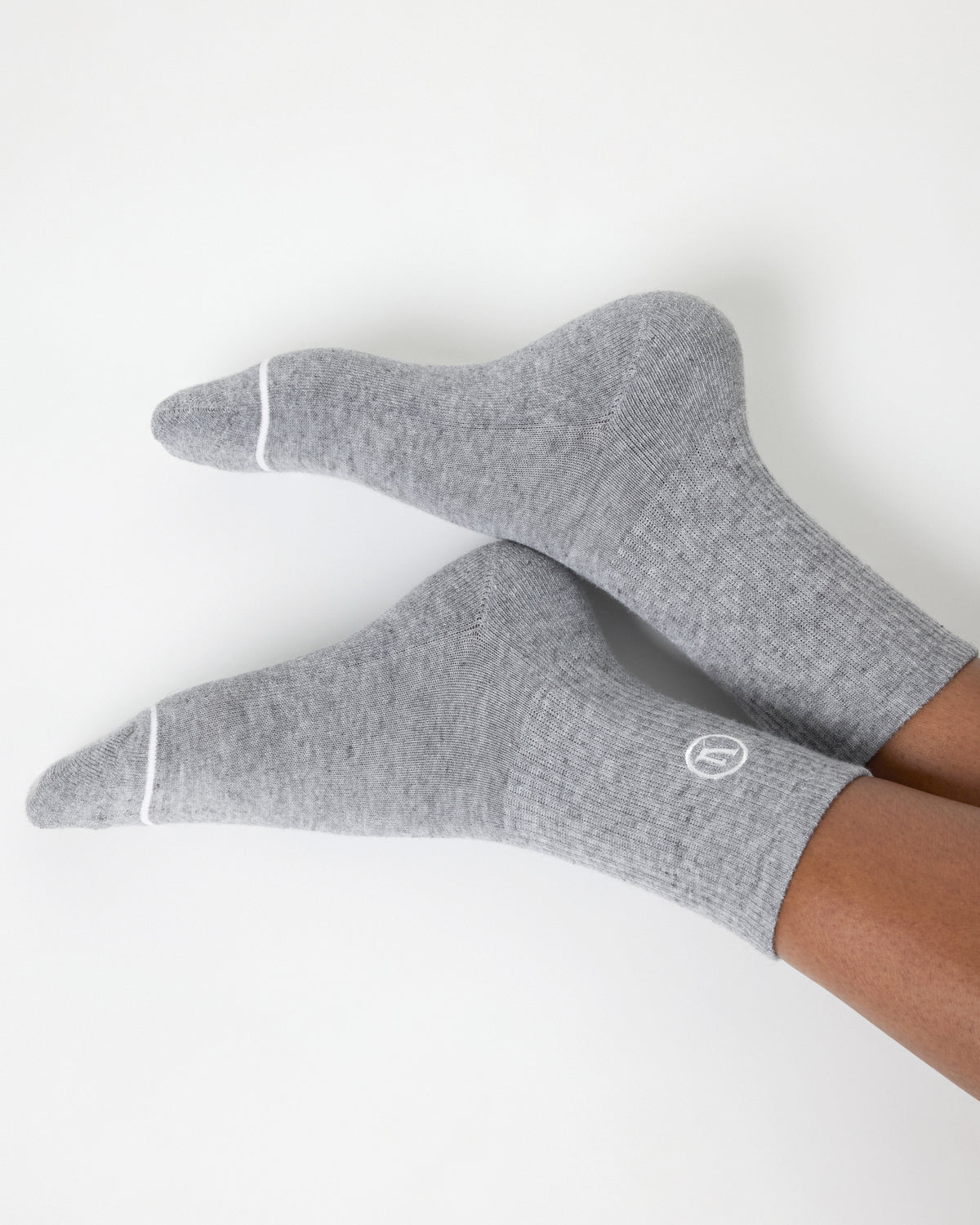 Half Crew Sock 2.0 Light Heather Grey Performance Socks | Vuori Clothing
