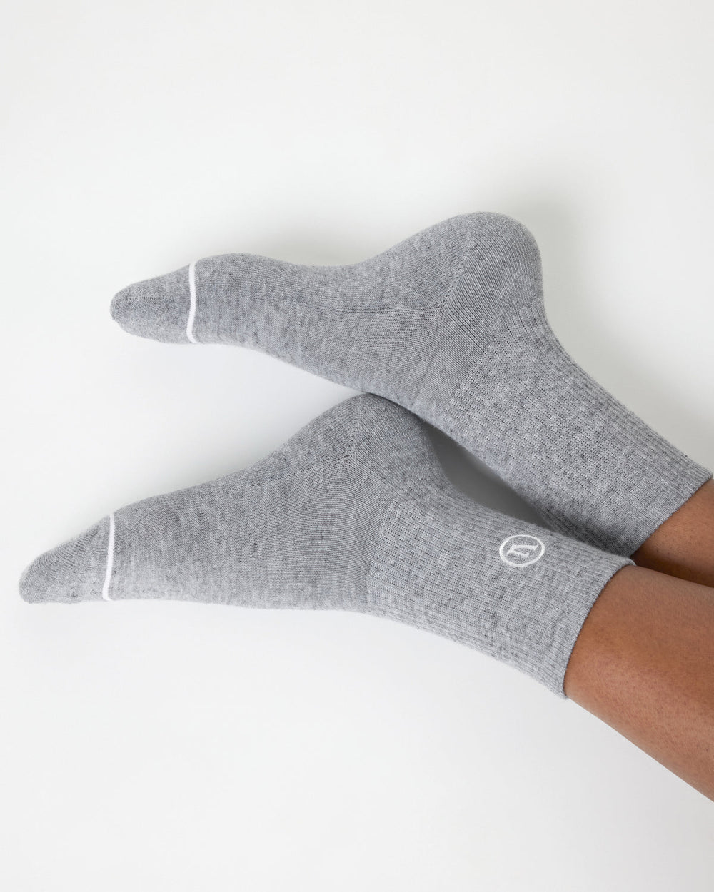 Half Crew Sock 2.0 Light Heather Grey Performance Socks | Vuori Clothing