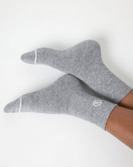 Half Crew Sock 2.0 Light Heather Grey Performance Socks | Vuori Clothing