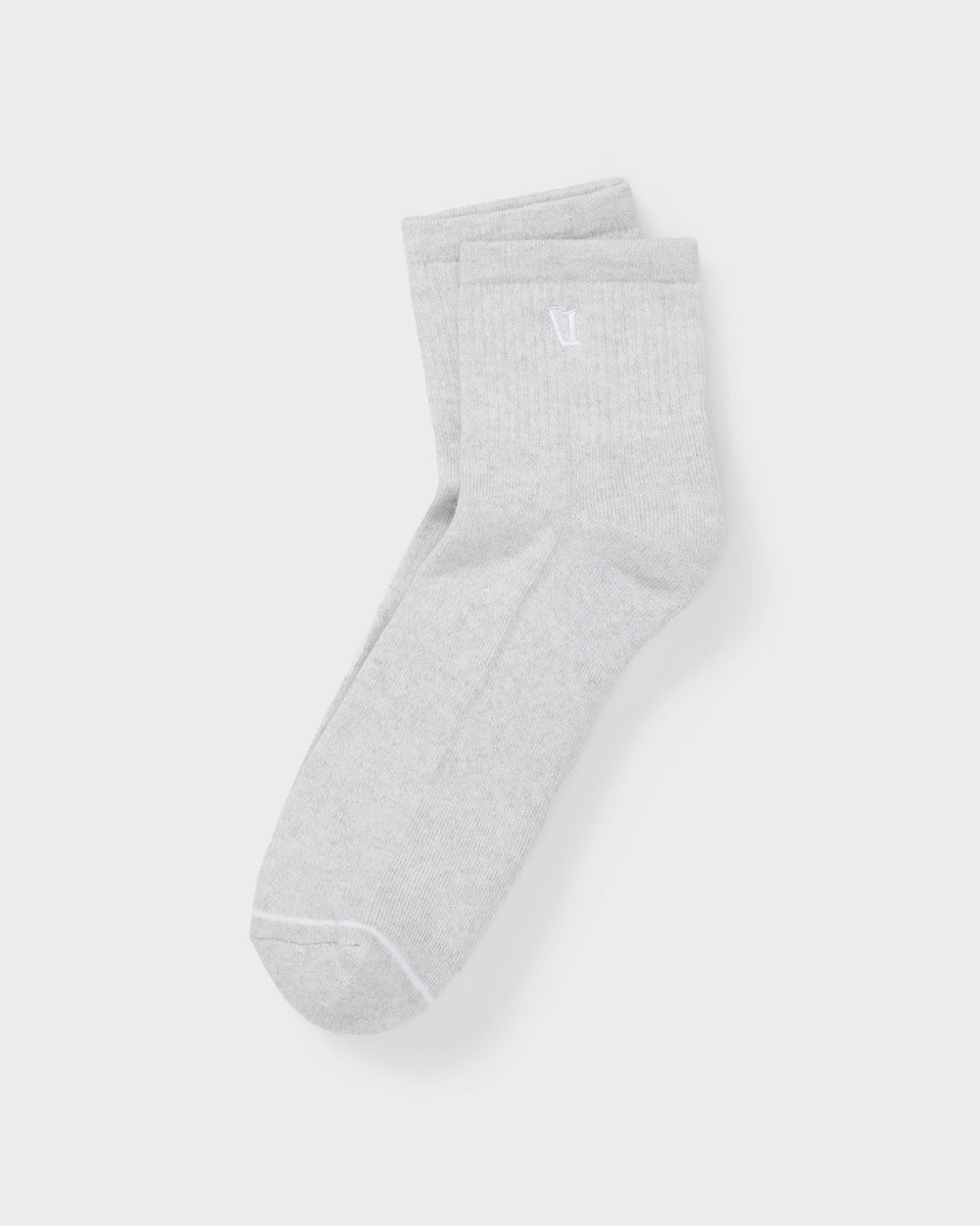 Quarter Crew V1 Sock 2.0 White Heather Grey Crew Socks | Vuori Outlet