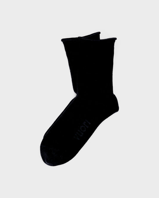 Quarter Crew Pointelle Sock Stylish Black Socks | Vuori Discount