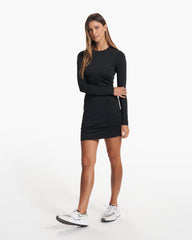 Long Sleeve Halo Essential Dress Black Heather | Vuori US