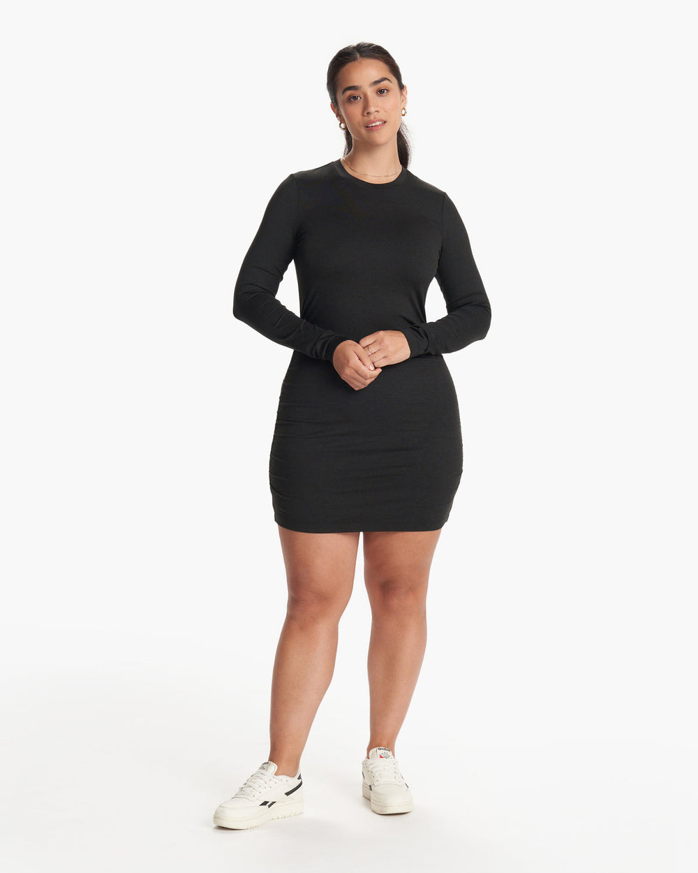 Long Sleeve Halo Essential Dress Black Heather | Vuori US