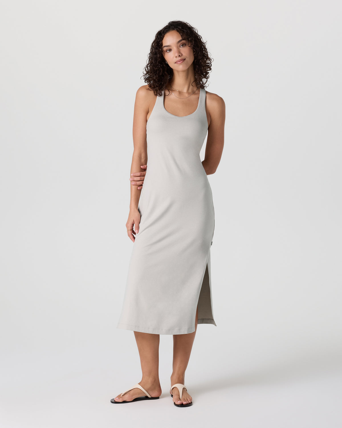 Halo Racerback Dress Ecru Heather | Vuori Clothing
