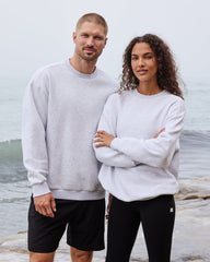 Restore Oversized Crew 2.0 Pale Grey Heather | Vuori Sale