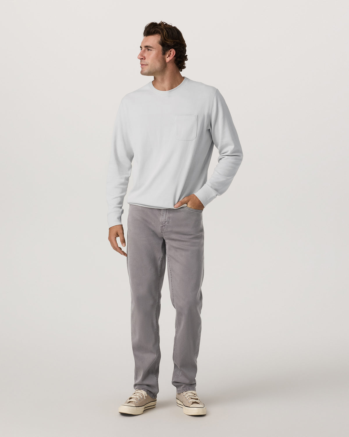 Benton Stretch Twill Pant Classic Fit 30" Cavern Grey Jeans | Vuori US
